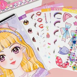 1PCS Style Random Makeup Painting Book Girl's Birthday Gift Fun Handmade DIY Princess Makeup Box Dressing Set Creative Sticker