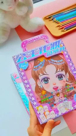 1PCS Style Random Makeup Painting Book Girl's Birthday Gift Fun Handmade DIY Princess Makeup Box Dressing Set Creative Sticker