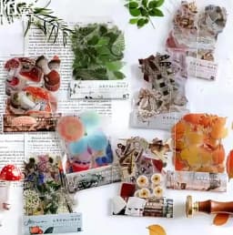40pcs/bag Vintage Ginkgo leaves flowers PET sticker package DIY diary decoration sticker album scrapbooking