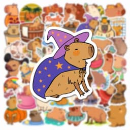 10/30/50PCS Cute Capybara PVC Sticker Aesthetic Decoration Scrapbooking Sketchbook Korean Stationery School Supplies