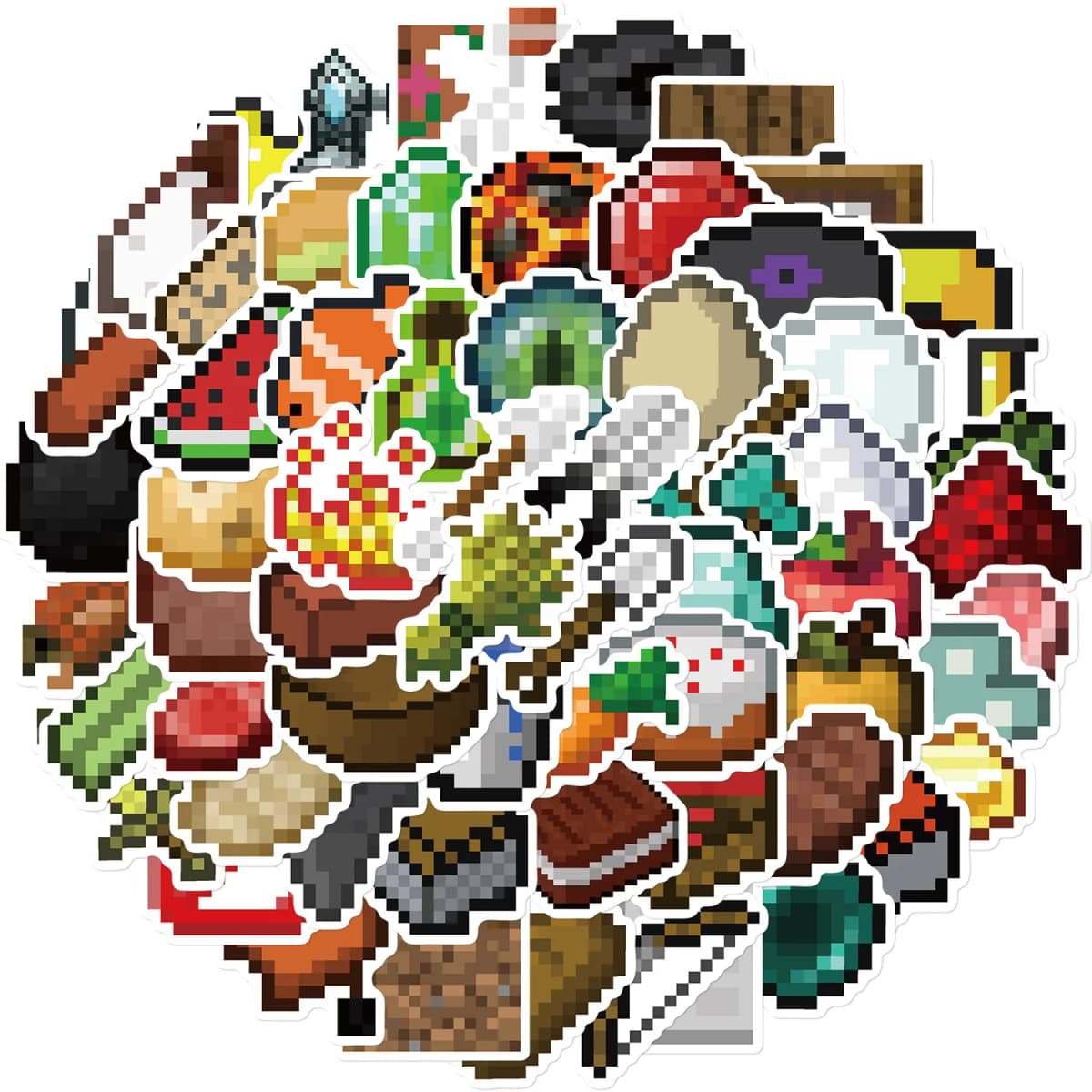 70/140PCS Pixel Wind Material Stickers Creative Personalized Decoration DIY Notebook Line Luggage box stickers