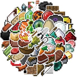 70/140PCS Pixel Wind Material Stickers Creative Personalized Decoration DIY Notebook Line Luggage box stickers