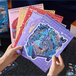 Kawaii 3D Cartoon Miniature Scene Stickers Book Collection Pocket House Stacking Stickers DIY Handmade Scrapbook Decoration