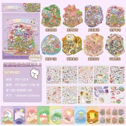 Kawaii 3D Cartoon Miniature Scene Stickers Book Collection Pocket House Stacking Stickers DIY Handmade Scrapbook Decoration