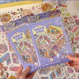 Mr.Paper 3D Miniature Diorama Sticker Book Cute Town DIY Scenery Decor for Journal Scrapbooking Craft Pop Up House Stickers