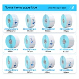 20/30/40/50MM WIDTH Blank White Direct Print Thermal Paper Sticker for Bar Code SKU Label Price Tag in Roll