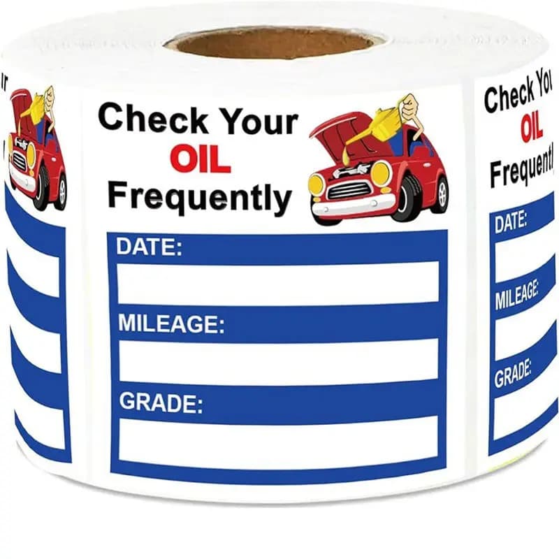150 Pcs Oil Change Auto Maintenance Service Due Reminder Stickers Labels in Roll