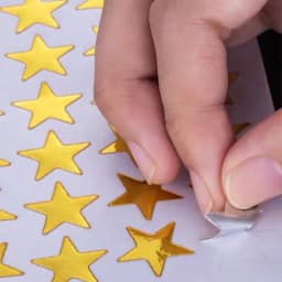 10 Sheets/Pack Of Children'S Gold-Plated Award Glitter Stickers Mother Teacher Praise Label Award Five-Pointed Star Love Sticker
