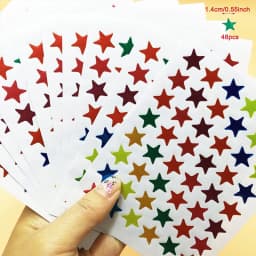 10 Sheets/Pack Of Children'S Gold-Plated Award Glitter Stickers Mother Teacher Praise Label Award Five-Pointed Star Love Sticker
