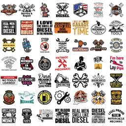 50PCS Diesel Mechanic Stickers Photocard Gift Art Picture Cartoon Laptop Luggage Skateboard Community Decoration Reward Sticker