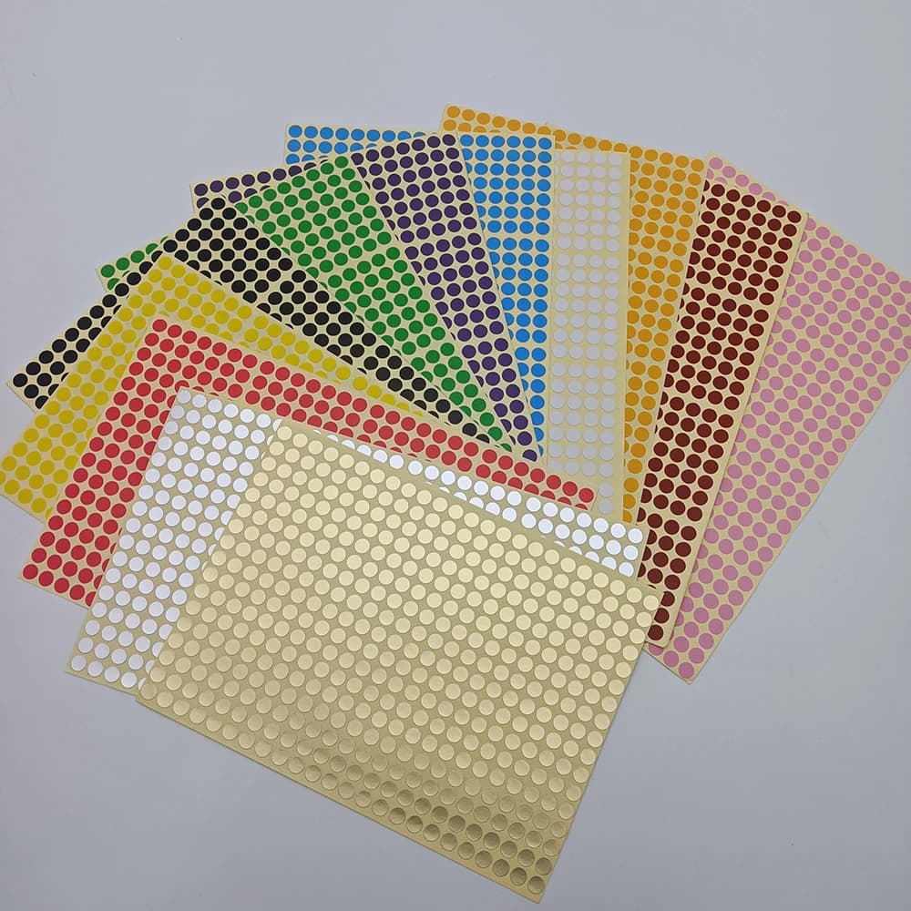 Size 6mm Dot Stickers Colorful Circular Label Stickers Marks Dots Label Blank Adhesive Stickers Red Blue White 15 Sheets/Pack