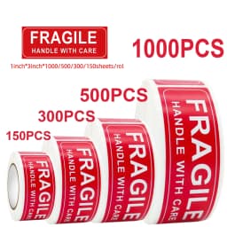 Fragile Stickers Please Handle with Care-Fragile-Thank You Warning Fragile Stickers Permanent Adhesive for Shipping Moving