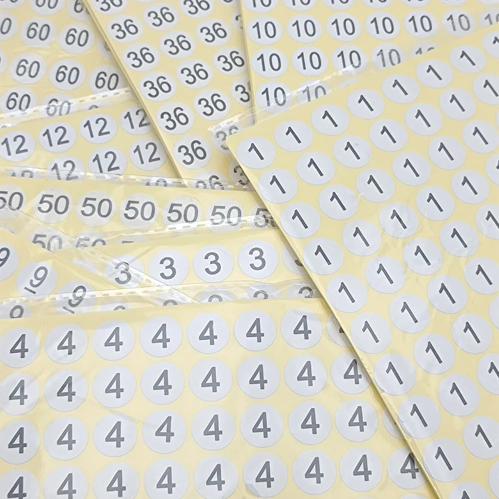 13mm Circular Digital Sticker Number Labels From 0 to 30 Digital Adhesive Stickers 1980 Pcs/Pack 1,5,9,3,15,21,23,16,18