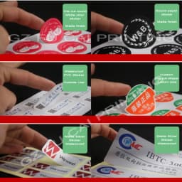 Custom Design Personalized Logo Label Sticker Printing Kraft Paper PVC Vinyl Transparent Clear Self Adhesive Materials