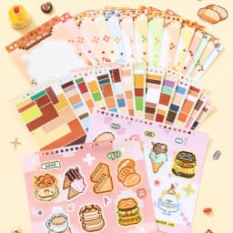 Mr.Paper 30pcs Pixel Art Vending Machine Series Sticker Book 3.0 Spiral Bound Creative Pixel Journal DIY Notebook Album Decor