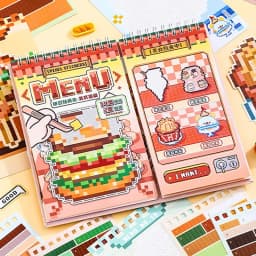 Mr.Paper 30pcs Pixel Art Vending Machine Series Sticker Book 3.0 Spiral Bound Creative Pixel Journal DIY Notebook Album Decor
