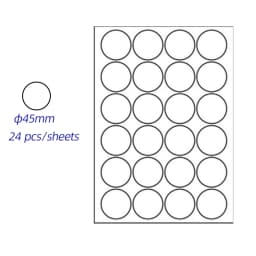 Diam 15mm to 90mm A4 Size Circle Sticker Paper Matte White Dots Label Sticker Round Die Cut Printer Stickers Paper 10 Sheets