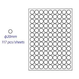 Diam 15mm to 90mm A4 Size Circle Sticker Paper Matte White Dots Label Sticker Round Die Cut Printer Stickers Paper 10 Sheets