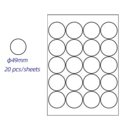Diam 15mm to 90mm A4 Size Circle Sticker Paper Matte White Dots Label Sticker Round Die Cut Printer Stickers Paper 10 Sheets