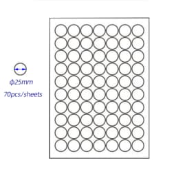 Diam 15mm to 90mm A4 Size Circle Sticker Paper Matte White Dots Label Sticker Round Die Cut Printer Stickers Paper 10 Sheets