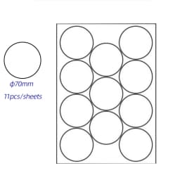 Diam 15mm to 90mm A4 Size Circle Sticker Paper Matte White Dots Label Sticker Round Die Cut Printer Stickers Paper 10 Sheets