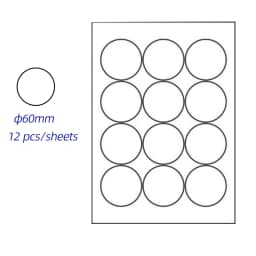 Diam 15mm to 90mm A4 Size Circle Sticker Paper Matte White Dots Label Sticker Round Die Cut Printer Stickers Paper 10 Sheets