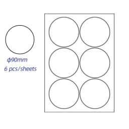 Diam 15mm to 90mm A4 Size Circle Sticker Paper Matte White Dots Label Sticker Round Die Cut Printer Stickers Paper 10 Sheets