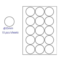 Diam 15mm to 90mm A4 Size Circle Sticker Paper Matte White Dots Label Sticker Round Die Cut Printer Stickers Paper 10 Sheets