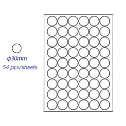 Diam 15mm to 90mm A4 Size Circle Sticker Paper Matte White Dots Label Sticker Round Die Cut Printer Stickers Paper 10 Sheets