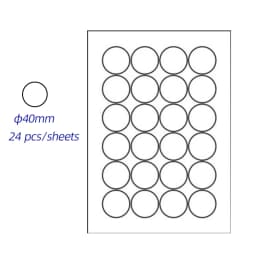 Diam 15mm to 90mm A4 Size Circle Sticker Paper Matte White Dots Label Sticker Round Die Cut Printer Stickers Paper 10 Sheets