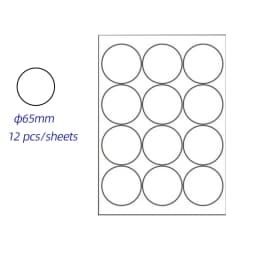 Diam 15mm to 90mm A4 Size Circle Sticker Paper Matte White Dots Label Sticker Round Die Cut Printer Stickers Paper 10 Sheets