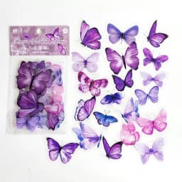 40 Pcs Colorful Butterflies PVC Stickers Kawaii Korean Stationery Collection for Diary Scrapbooking Label Decoration