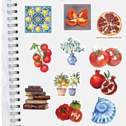 50PCS Mediterranean Tomato Stickers Kawaii Laptop Aesthetic Graffiti Room Skateboard Waterproof Scrapbooking Phone Sticker