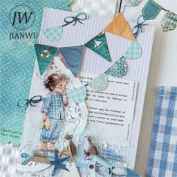 JIANWU Handmade Party Series Vintage Festival Hollow Landscape Material Collage Scrapbook Sticker Creative Journal Stationery