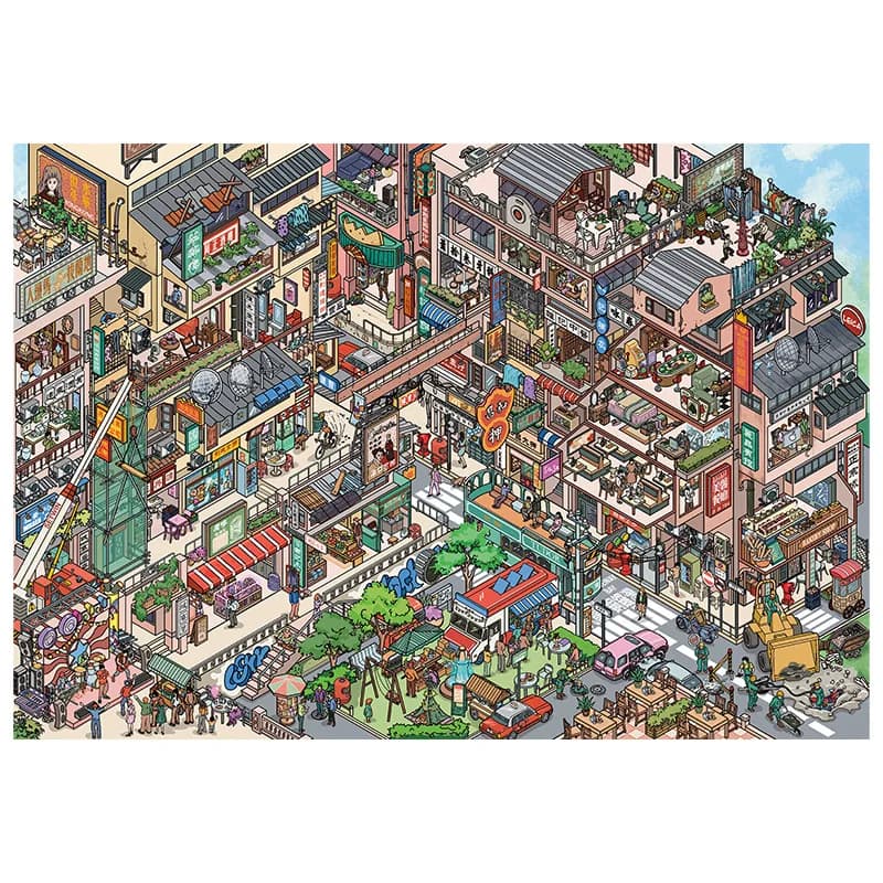 Kawaii Plus Size 3D Street View Style Miniature Scene Stickers DIY Hand Stacked Scrapbook Fun Landscape Stickers