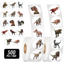 500pcs/roll Cartoon Dinosaur Stickers For School Reward Stickers Classroom Decoration Encouragement Sticker For Student Teacher