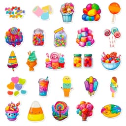 10/30/50PCS Cute Rainbow Candy Colorful Decoration Scrapbooking PVC Sticker Aesthetic Korean Stationery School Supplies