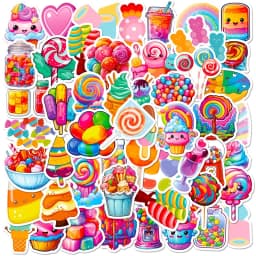 10/30/50PCS Cute Rainbow Candy Colorful Decoration Scrapbooking PVC Sticker Aesthetic Korean Stationery School Supplies