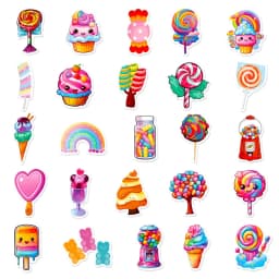10/30/50PCS Cute Rainbow Candy Colorful Decoration Scrapbooking PVC Sticker Aesthetic Korean Stationery School Supplies