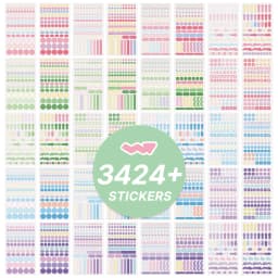 40 Sheets Colorful Paper Index Label Stickers 3424+ Pcs Planning Stickers Diary Notes Marking Aesthetic Creative Stickers