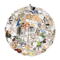 77PCS Cartoon Cat Stickers Exquisite Animal Account Materials Phone Cases Laptop Luggage Waterproof Stickers