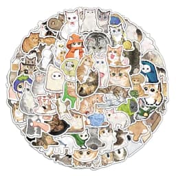 77PCS Cartoon Cat Stickers Exquisite Animal Account Materials Phone Cases Laptop Luggage Waterproof Stickers