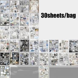 Mr. Paper 30pcs Japanese-style vintage sticker book Evening breeze letter paper Cut film sticker DIY handbook Collage tablet