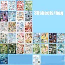 Mr. Paper 30pcs Japanese-style vintage sticker book Evening breeze letter paper Cut film sticker DIY handbook Collage tablet