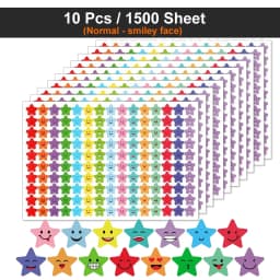 450-3000 Sheet Happy Face Stars Reward Sign Stickers Pack DIY Skateboard Suitcase Stationery Decals Decor Phone Laptop Gift Toys