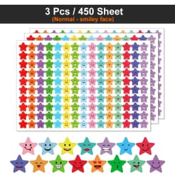 450-3000 Sheet Happy Face Stars Reward Sign Stickers Pack DIY Skateboard Suitcase Stationery Decals Decor Phone Laptop Gift Toys