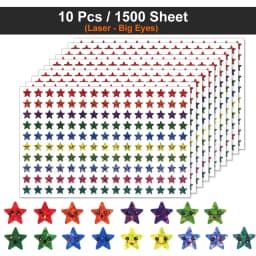 450-3000 Sheet Happy Face Stars Reward Sign Stickers Pack DIY Skateboard Suitcase Stationery Decals Decor Phone Laptop Gift Toys
