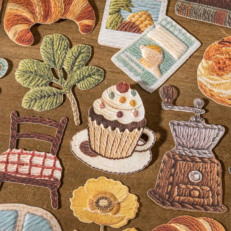 Journal GO 30pcs Creative Embossed Sweet Little Things Stickers for Card Photo Frame Decor Scrapbook Collage Handmade Materials