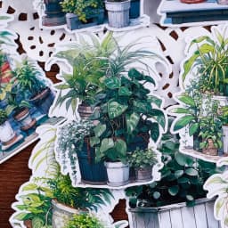 17pcs Cute Waterproof Cartoon Plant Decorative Stickers for Journal Scrapbooking DIY Album INS Style Stationery