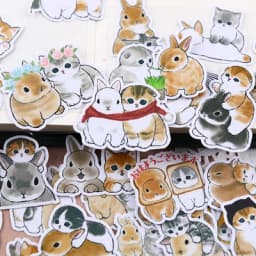 38PCS Cats Handbook Cartoon Sticker Cute Diy Photo Album Ins Wind Translucent Decorative Material Cute Kitten 3